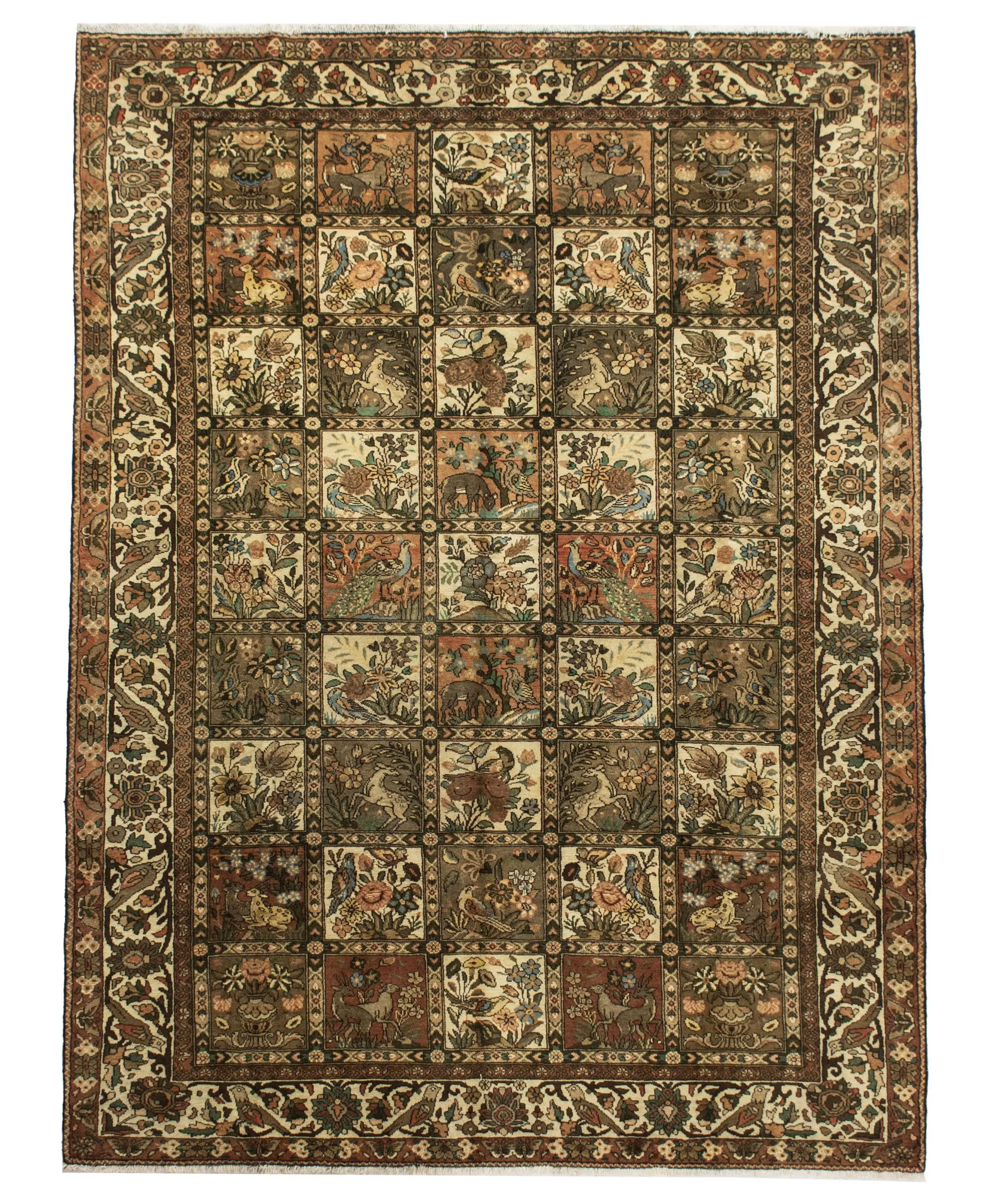 cream bakhtiar tribal rug, Bakhtiar Tribal Vintage Rug Natural 298×223