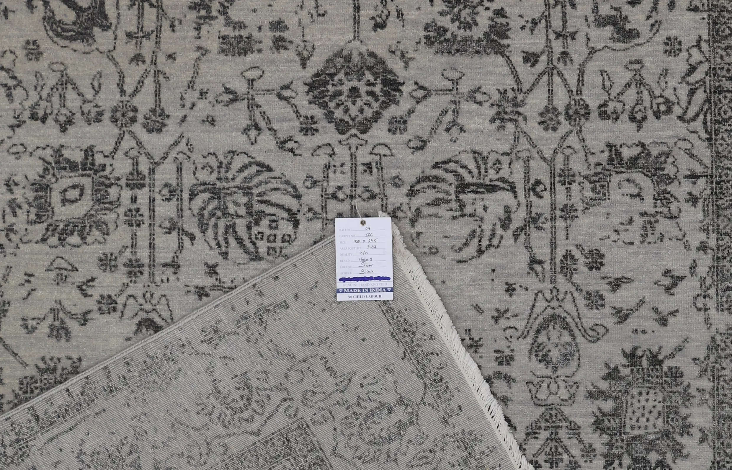 Charcoal Floral Rug
