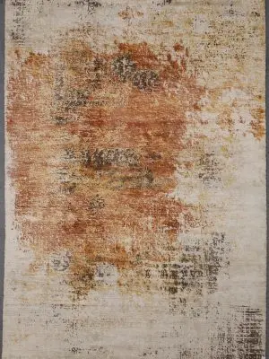 Indian Abstract Rug in Rust 354 x 248 cm