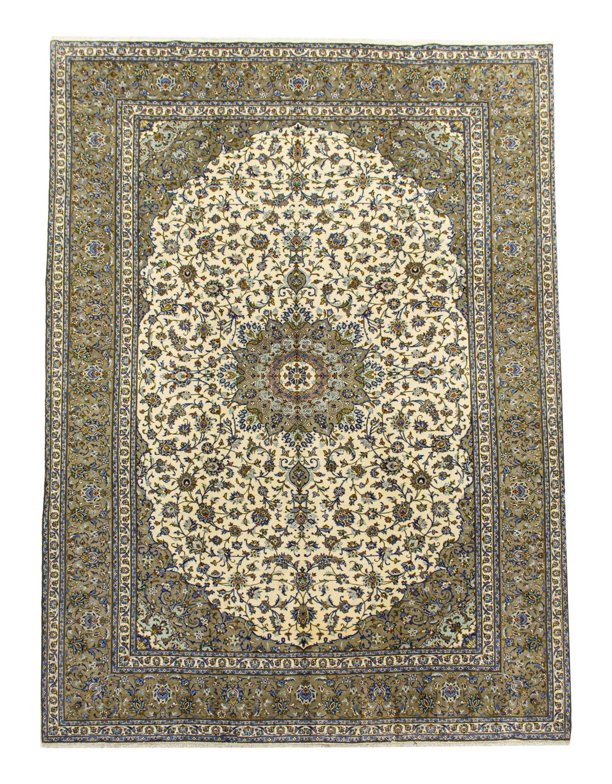 cream neutral kashan rug, 100092 Kashan