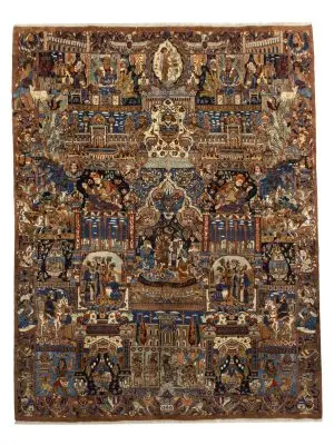 Persian Neshaboor Vintage Historical Rug 383 x 298 cm