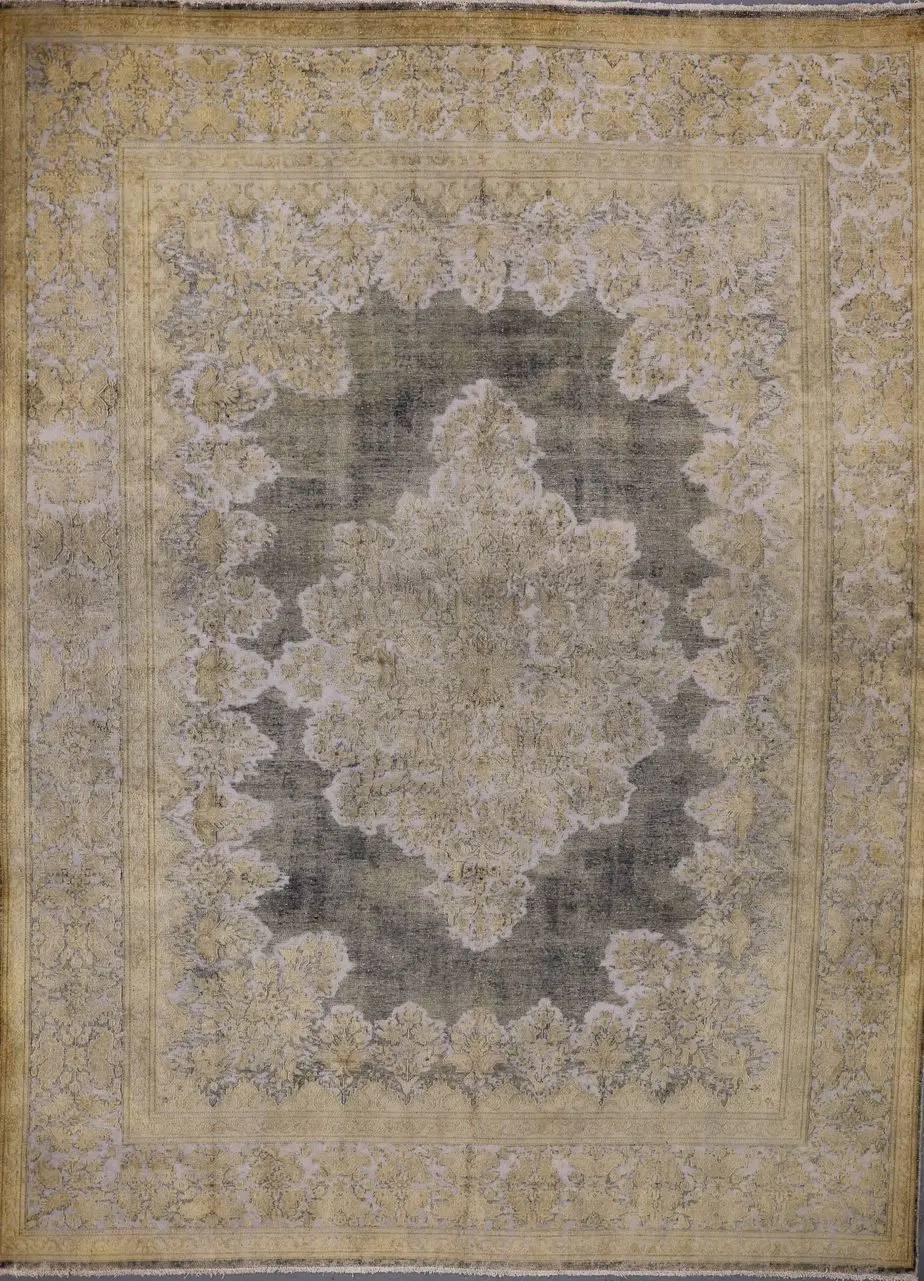 beige vintage overdyed rug, Persian Vintage Overdyed Rug Large Area 407 x 304 cm