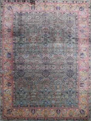 Saree Silk Veg Dye India Sold(Rug 396 x 296)cm