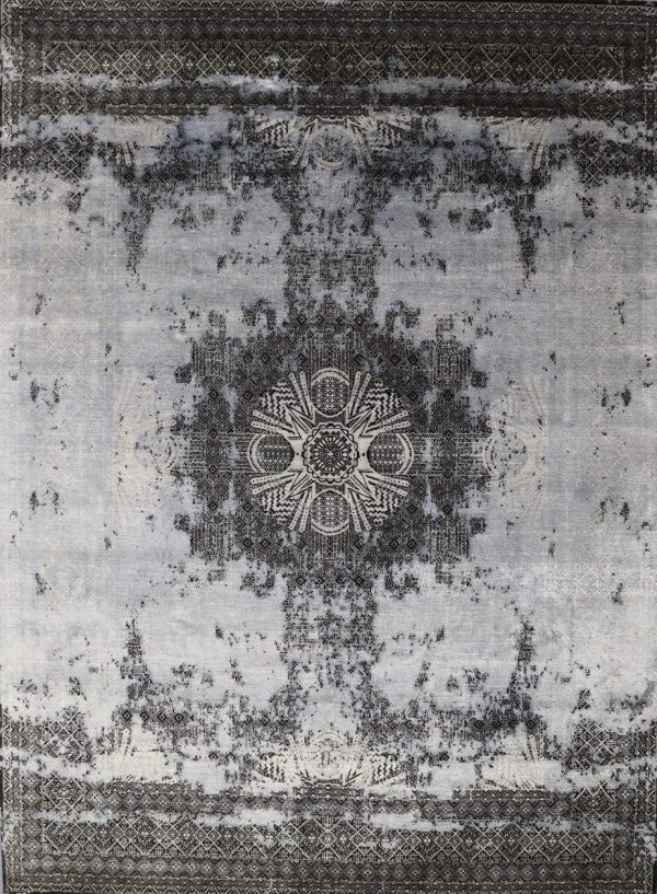 Transitional Wool and Silk Rug