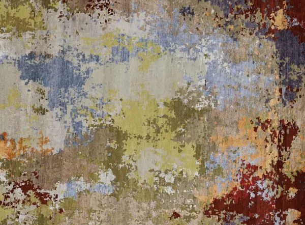 Abstract Rug Hand knotted Harmony Wool & bamboo Silk Weg Dye India Sold(345×255)cm - Image 3