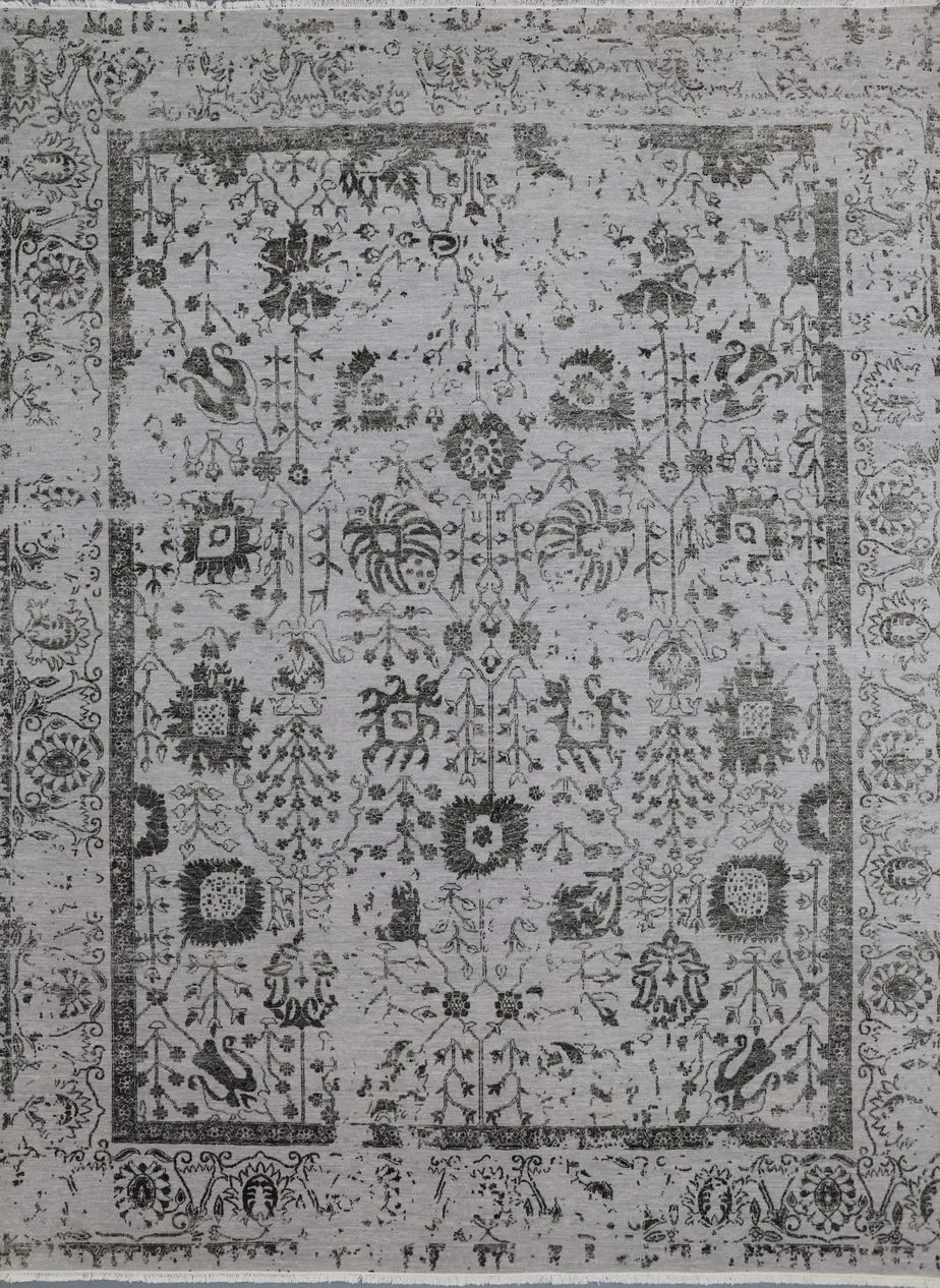 grey vase transitional rug, Vase design Rug