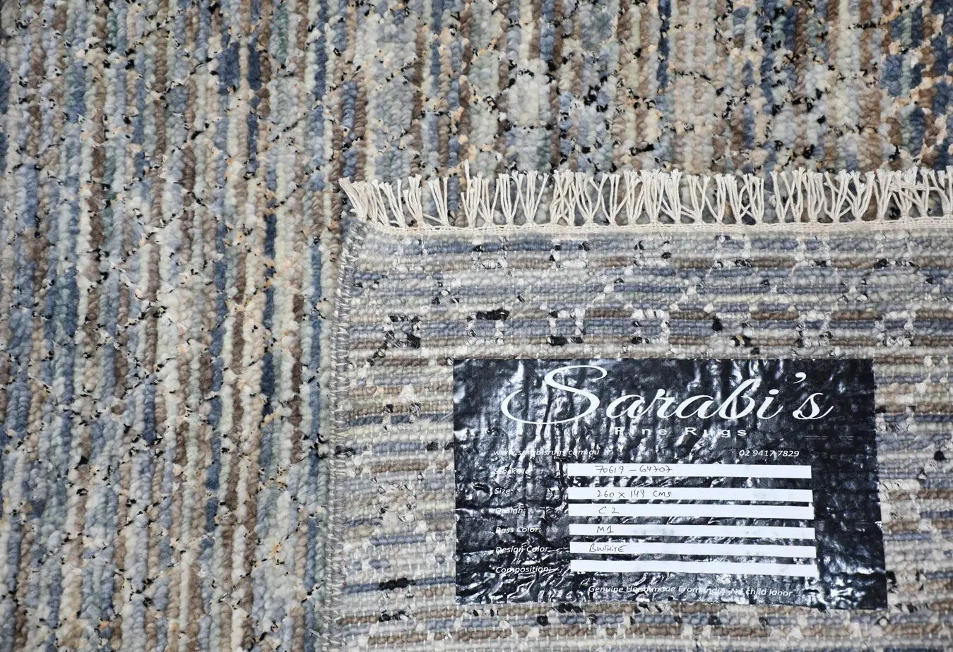 Indian Beautiful Wool& Bamboo Silk Rug 260 x 149 cm