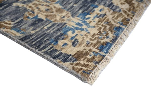 Vase Design Rug Blue, Cream Wool India (237×162)cm