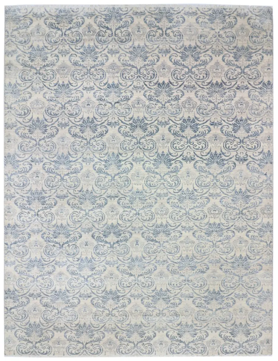 blue cream contemporary rug, Indian Contemporary Blue and Cream Rug 416 x 299 cm