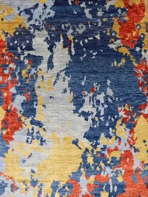 Indian Dramatic Abstract Wool Rug 368 x 272 cm