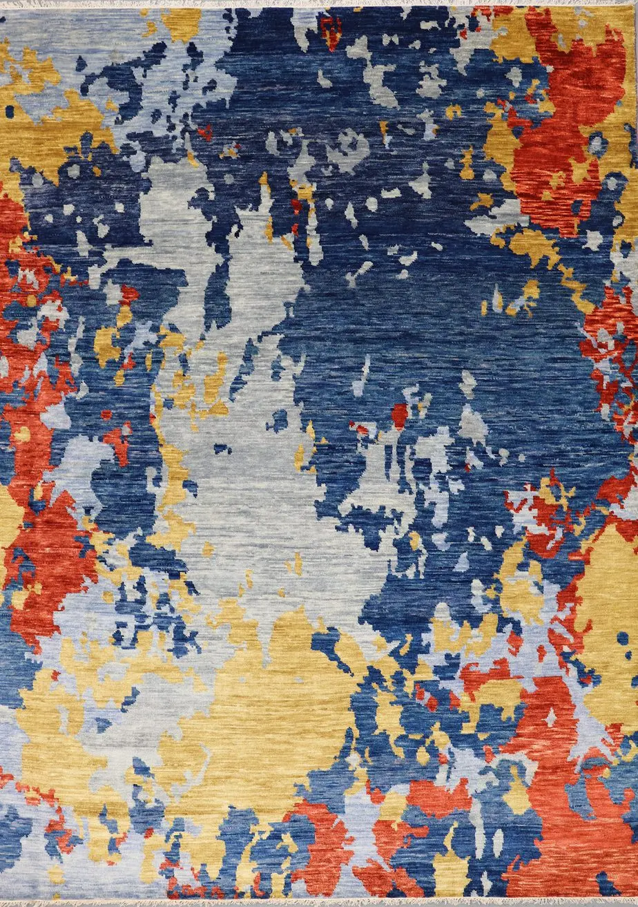 Indian Dramatic Abstract Wool Rug 368 x 272 cm