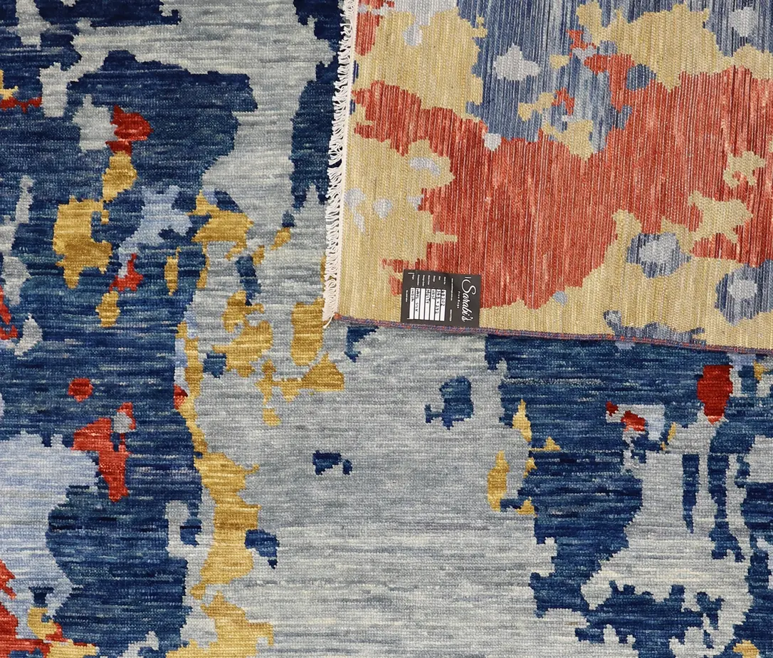 Dramatic Abstract Wool Rug