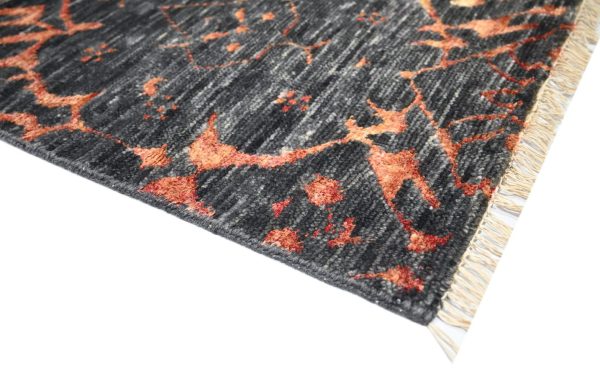 contemporary hand knotted Rug Weg Dye Wool& Bamboo Silk India(366x273)cmcm