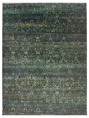 Indian Velvet Moss Green Rug 272 x 161 cm