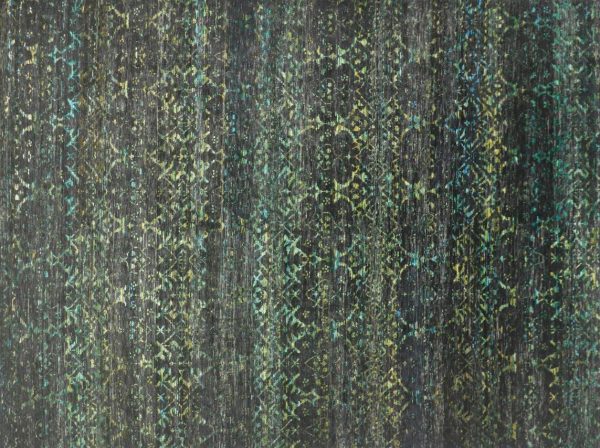 Velvet Moss Green Hand Knotted Rug Weg Dye India (272×161)cm