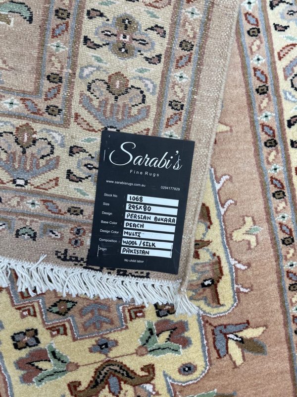 Persian Style Bokhara Runner Natural Dye Afghan NZ Wool (295×80 )cm