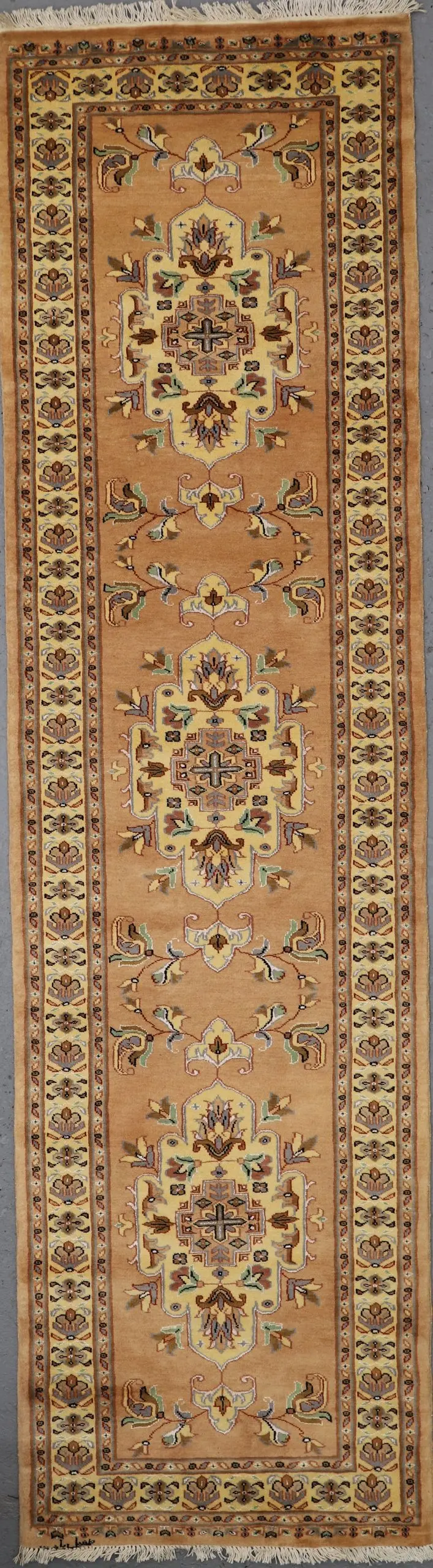 pale ochre bokhara runner, Pakistani Persian Style Bokhara Runner 295 x 80 cm
