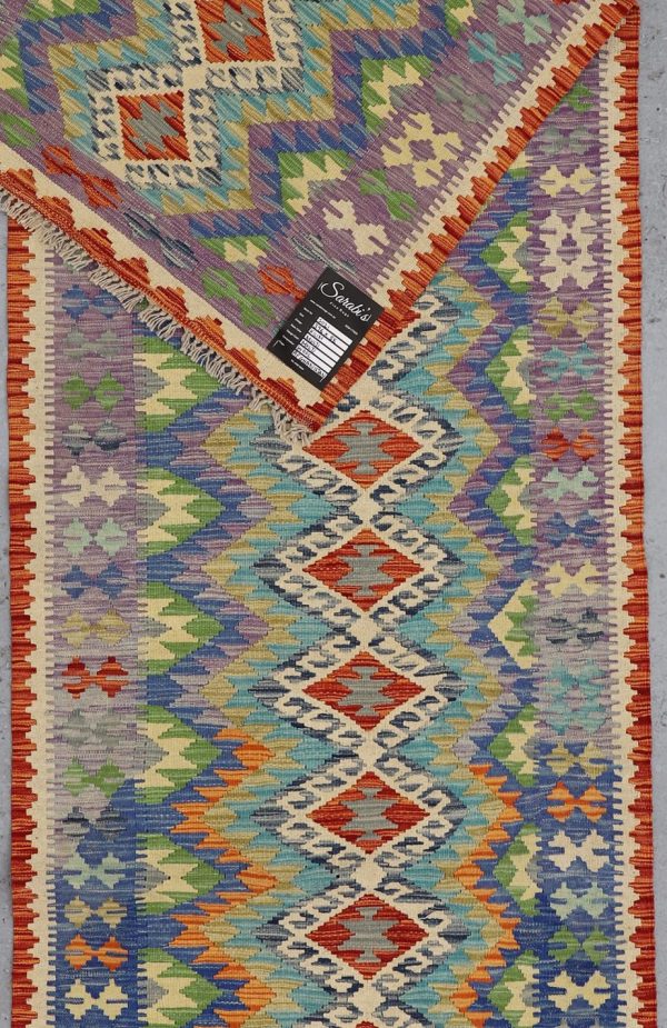 Killim Runner Choobi Flatweave German Dye Wool Afghan (396×88)cm