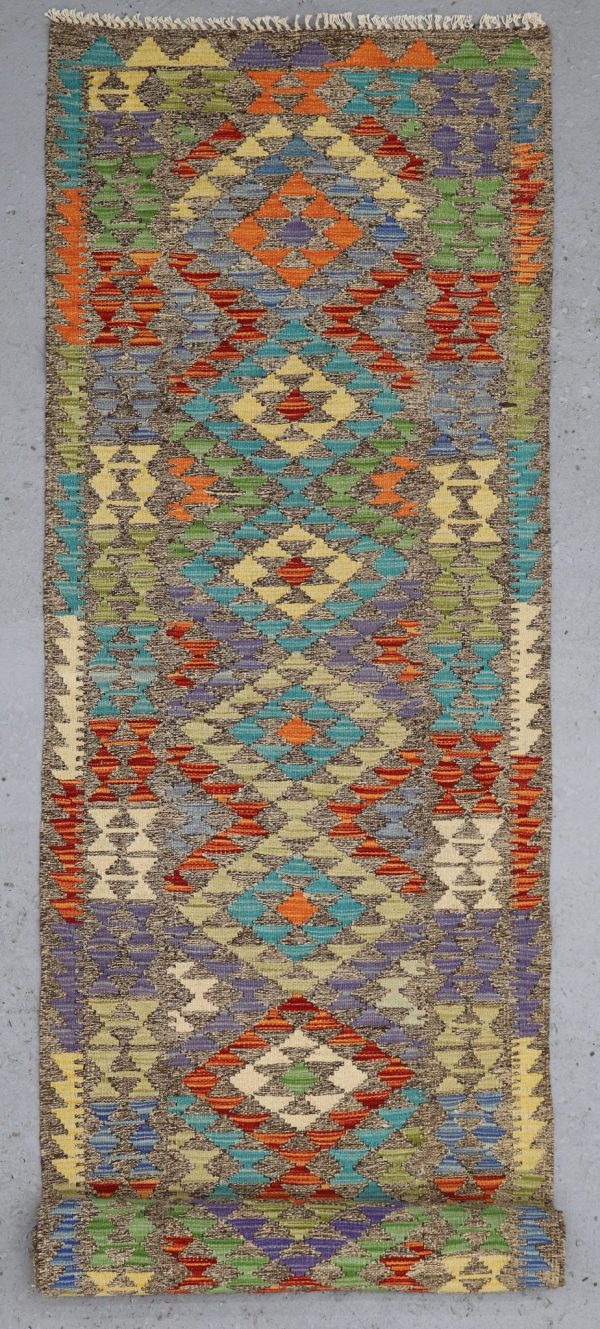 Choobi Killim runner german Dye Wool afghan (384×80)cm