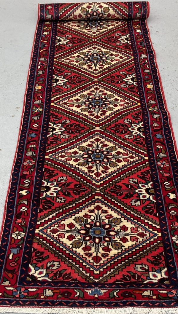 Farahan Vintage Persian Runner German Dye Soft wool Iran (351×73)cm