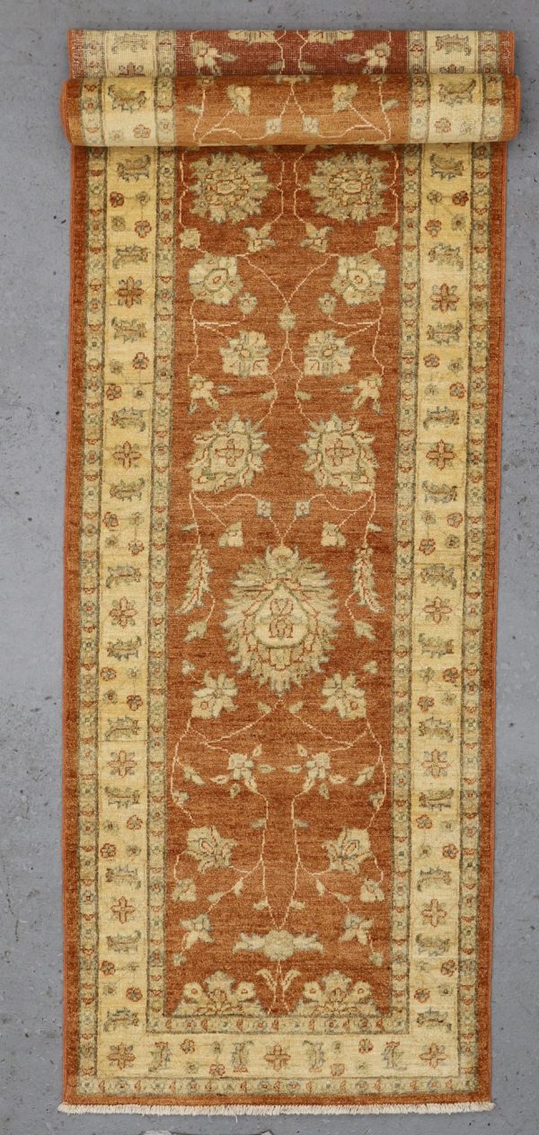 Choobi Runner Hand knotted Rust Gaznay Wool (341×81)cm