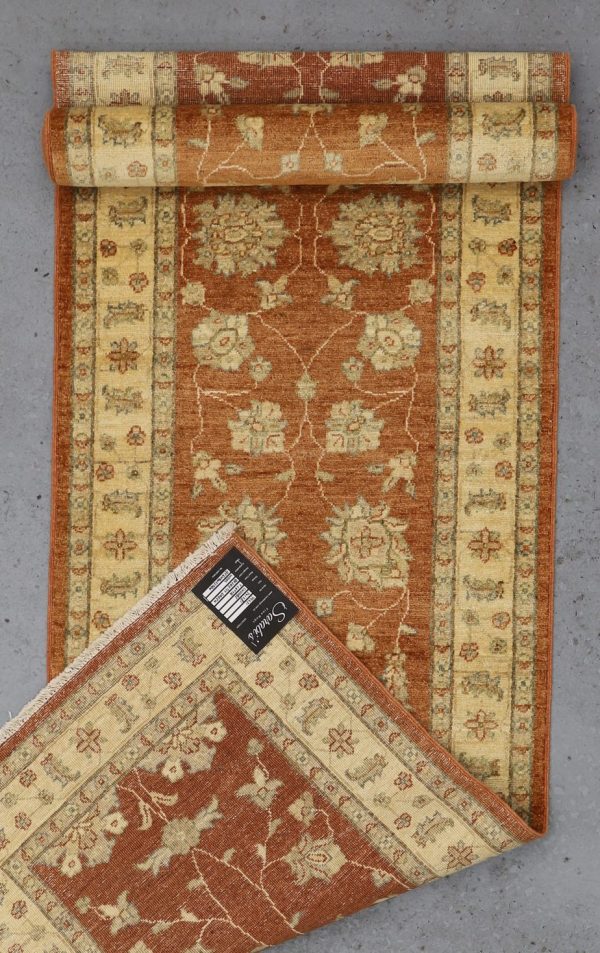 Choobi Runner Hand knotted Rust Gaznay Wool (341×81)cm