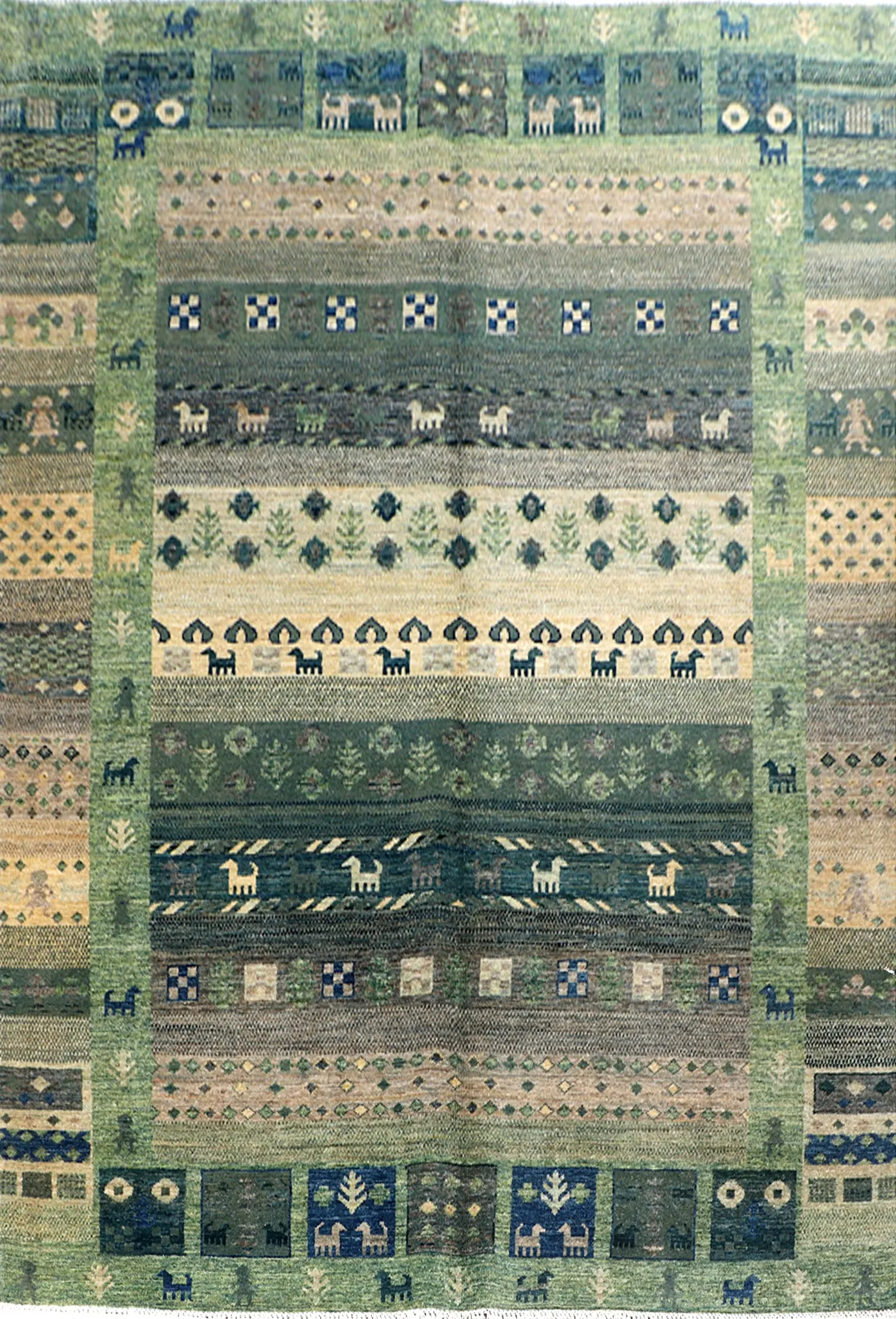green gabbeh afghan rug, Greeny Gabbeh