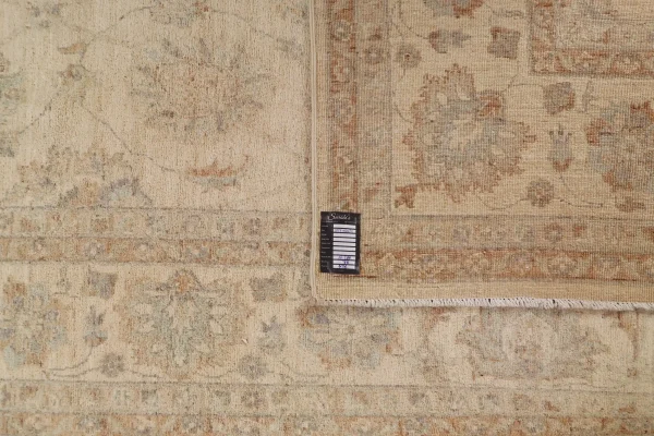Cream Choobi Double hand knotted Rug , Gazney Wool, Weg Dye, afghan(379 x 264)cm - Image 4