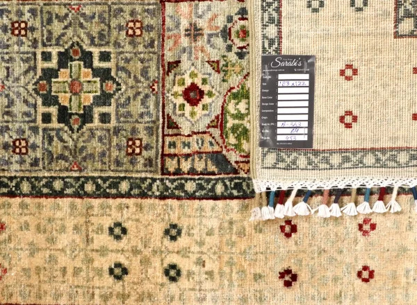 Green Specks Mamluk Designer Rug,Double Hand Knotted,Fine NZ Wool,Weg Dye,Afghan (183 x 122)cm - Image 4