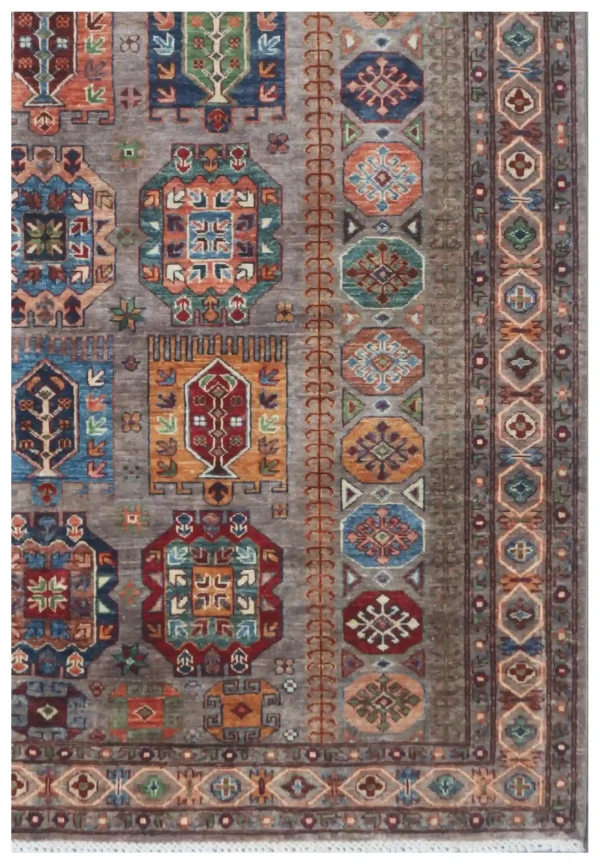 Waziri Designer Rug Double hand Knotted lamb wool german Dye Afghan (247 x 179)cm - Image 3