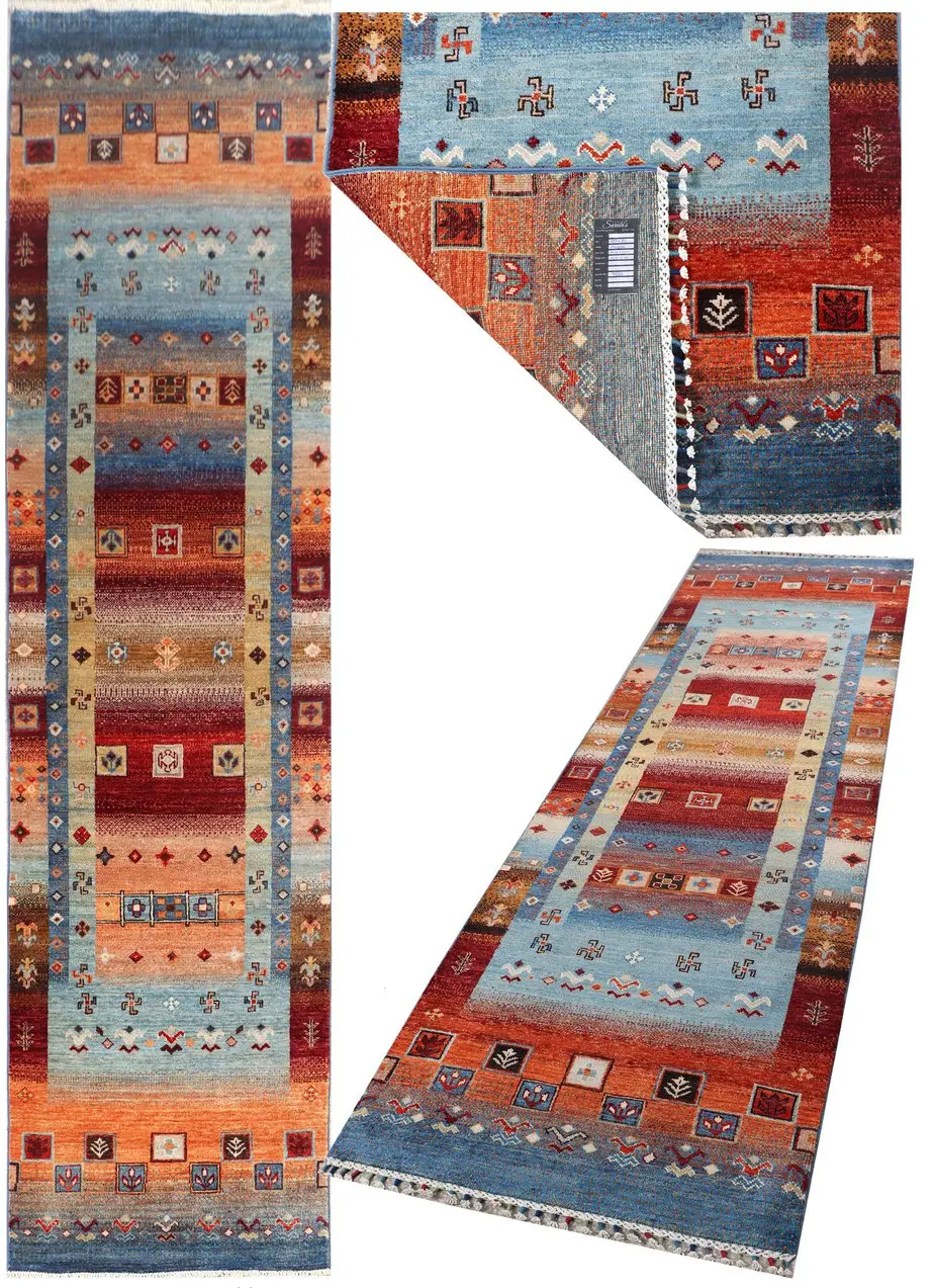 Afghan Gabbeh Rug 298 x 80 cm