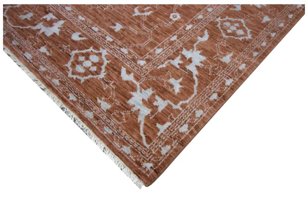 Patterned Rust Rug German Dye India Lamb Wool (310 x 241)cm