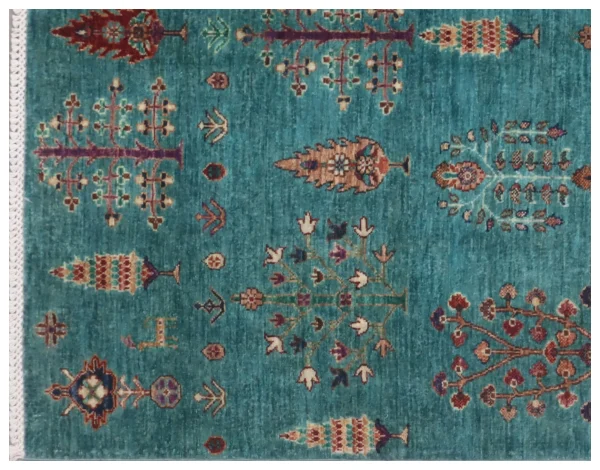 Tree of Life Rug German Dye Afghan Soft Wool (205 x 154)cm