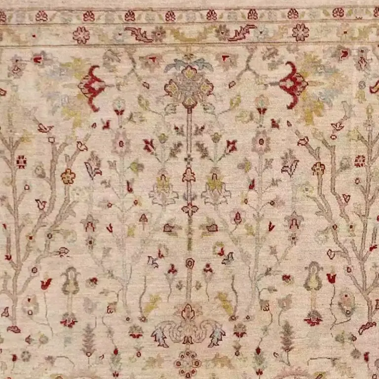 Drakhti Rug - 296 x 244, beige drakhti afghan rug, close-up detail 1