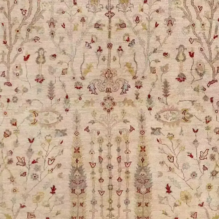 Drakhti Rug - 296 x 244, beige drakhti afghan rug, close-up detail 2
