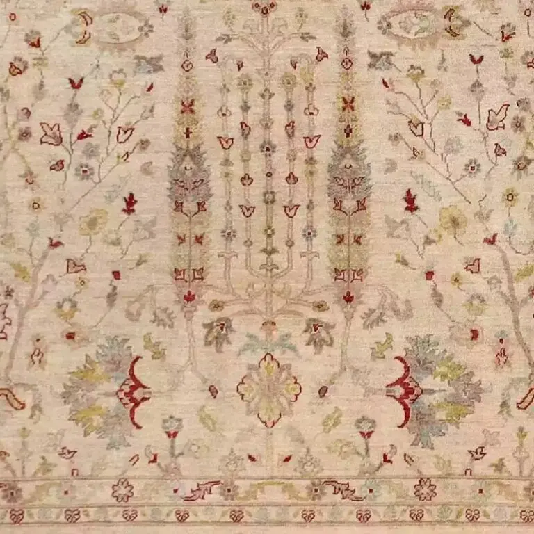 Drakhti Rug - 296 x 244, beige drakhti afghan rug, close-up detail 3