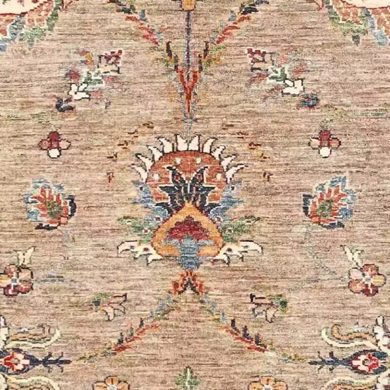 Suzani Rug 171 x 120, beige suzani rug, close-up detail 2
