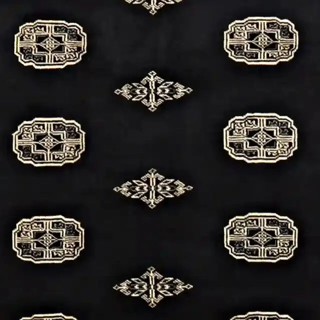 Black Bokhara Rug, Hand Knotted, NZ Wool, German Dye, Pakistan (195 x 138)cm, black bokhara rug, close-up detail 1