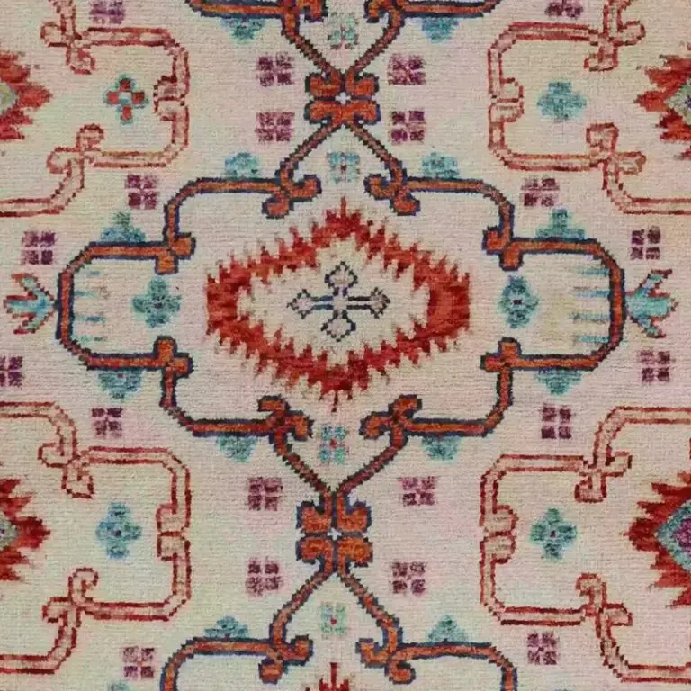 Abshari Rug - 242 x 168, blue abshari bamboo silk rug, close-up detail 2