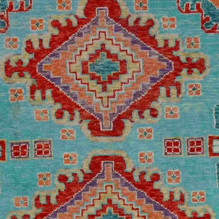 Abshari Rug - 234 x 162, blue afghan abshari rug, close-up detail 2