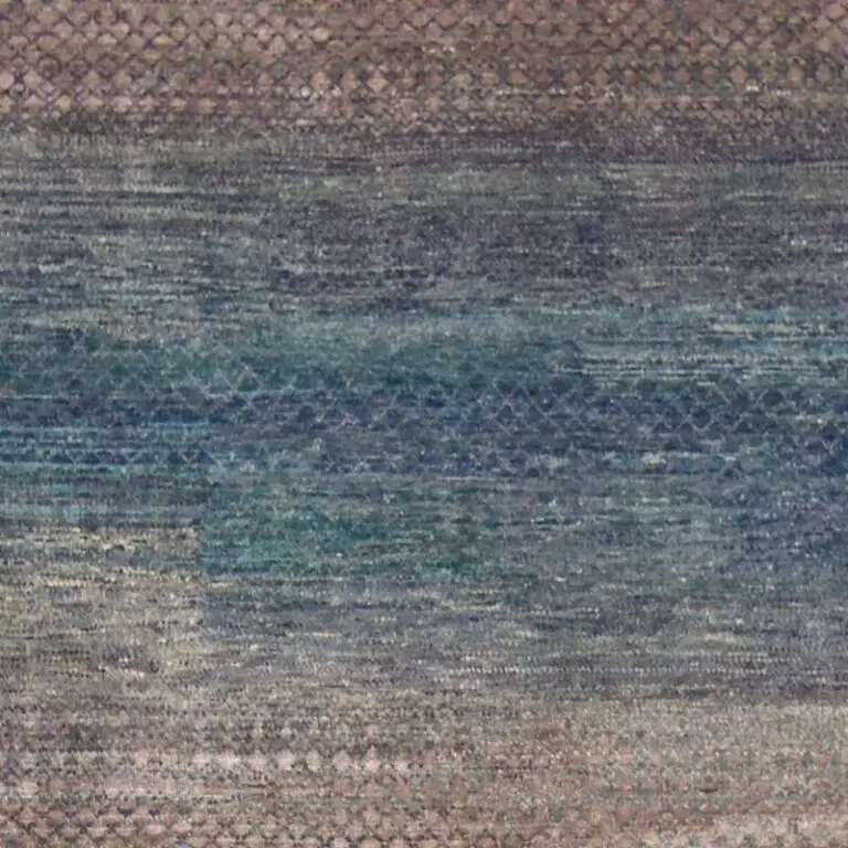 Peacock Blue Brown Rainbow Rug - 420 x 303 cms, blue brown rainbow rug, close-up detail 2