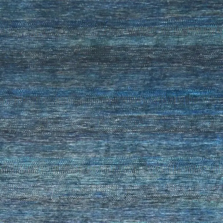 Deep Water Grass Rug - 334 x 326 cms, blue charcoal grass rug, close-up detail 1
