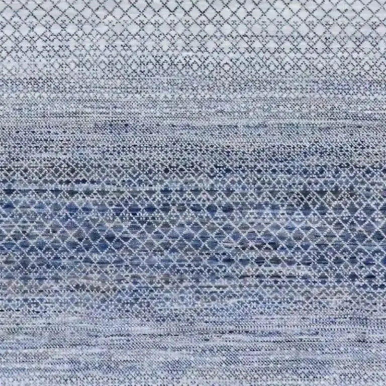 Blue Contemporary Designer Rug, Double hand Knotted, NZ Wool, Veg Dye, Agra (323 x 248 )cm, blue contemporary agra rug, close-up detail 3