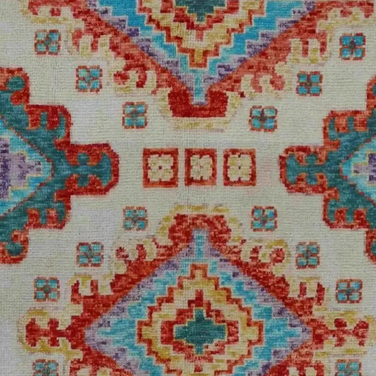 Abshari Rug - 247 x 176, blue german dyed abshari rug, close-up detail 1