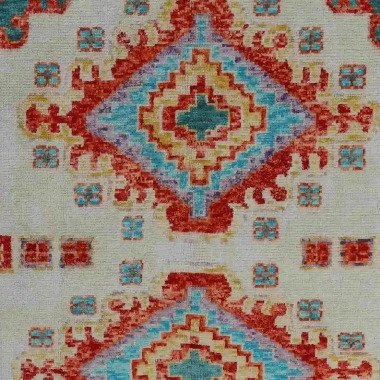 Abshari Rug - 247 x 176, blue german dyed abshari rug, close-up detail 2