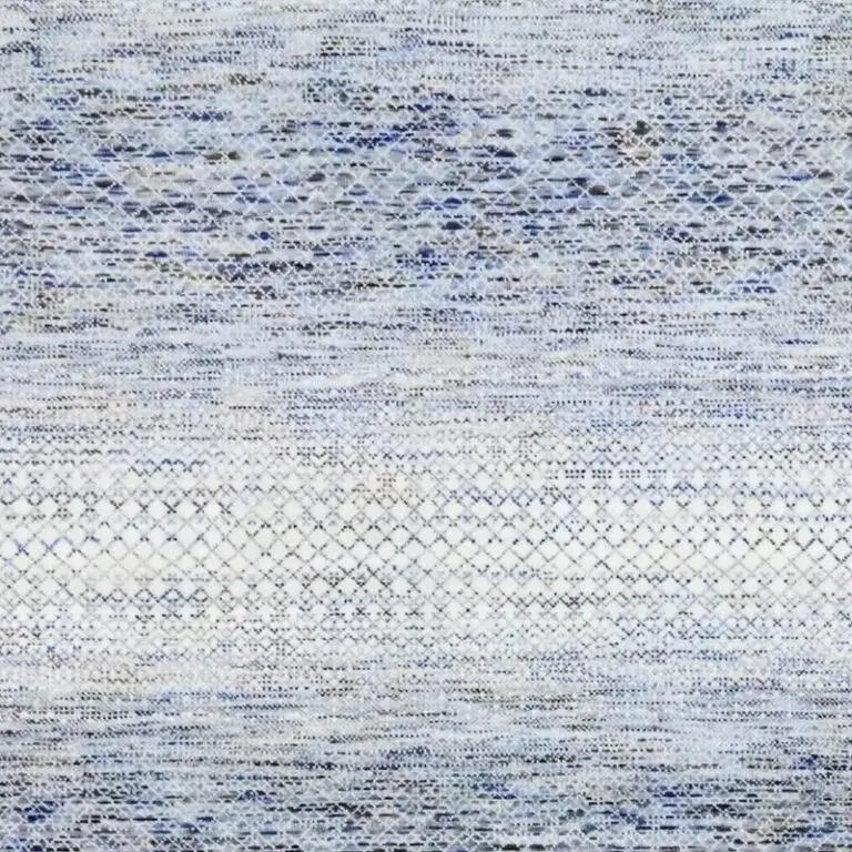 Marble Rainbow Grass - 428 x 314 cms, blue grey marble rainbow rug, close-up detail 1