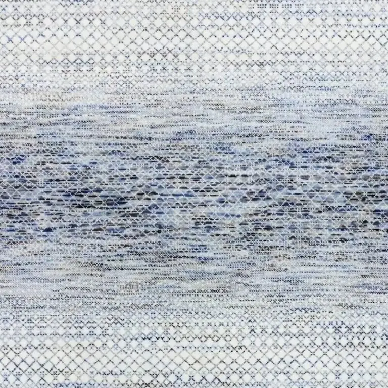 Marble Rainbow Grass - 428 x 314 cms, blue grey marble rainbow rug, close-up detail 2