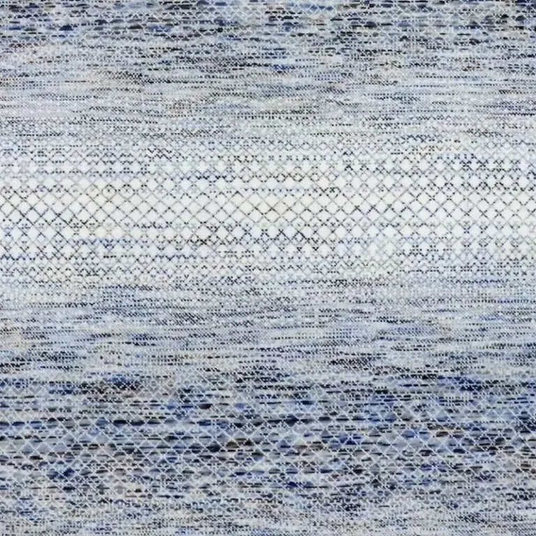 Marble Rainbow Grass - 428 x 314 cms, blue grey marble rainbow rug, close-up detail 3