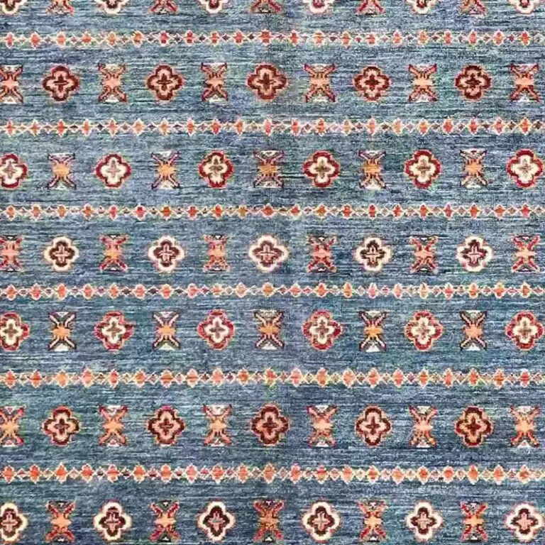 Khorjin Rug - 231 x 162, blue khorjin rug, close-up detail 2