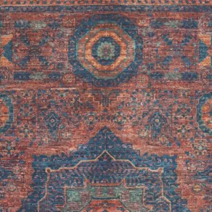 Super Fine Quality Mamluk Double Hand Knotted Fine lamb Wool Veg Dye Afghan(202 x 153)cm, blue mamluk afghan rug, close-up detail 1